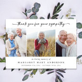 愛する記憶の中で3つの写真葬儀悔やみや弔慰 サンキューカード