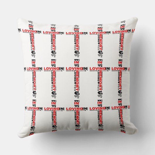 愛する記憶の中で3人に伝えて赤い枕 クッション (裏面)