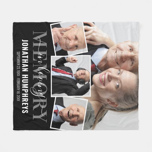 愛する記憶の中で4写真記念 フリースブランケット (正面(横))