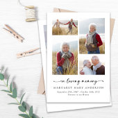 愛する記憶の中で5つの写真の葬儀悔やみや弔慰 サンキューカード