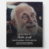 愛する記憶の中で: イーゼルスタンドの写真とメッセージ フォトプラーク (正面)