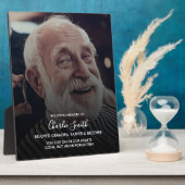 愛する記憶の中で: イーゼルスタンドの写真とメッセージ フォトプラーク (側面)