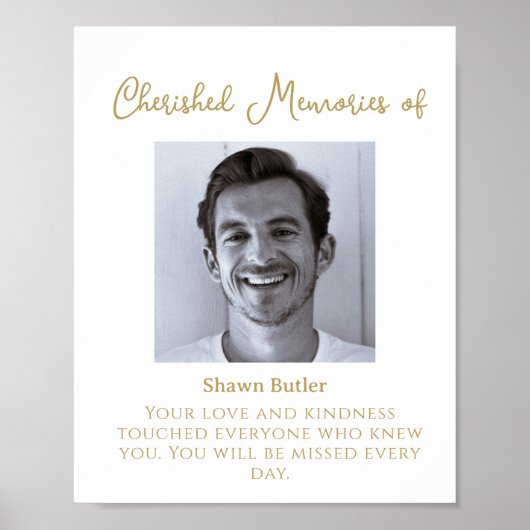 愛する記憶の中で、エレガントな結婚式のサイン ポスター (正面)