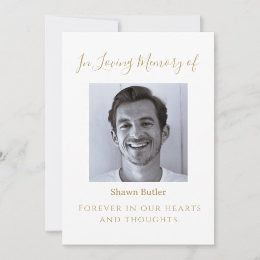 愛する記憶の中で、エレガントな結婚式の看板 招待状 (正面)