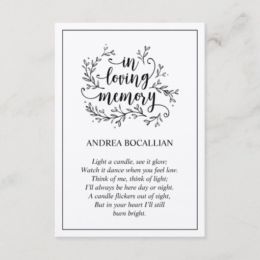 愛する記憶の中で，ブラウンクラフト素朴カード エンクロージャーカード (正面)