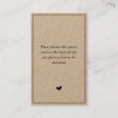 愛する記憶の中で，ブラウンクラフト素朴カード 名刺 (裏面)