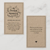 愛する記憶の中で，ブラウンクラフト素朴カード 名刺 (正面/裏面)