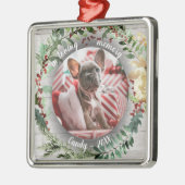 愛する記憶の中で - ペットの写真 追悼用花輪 メタルオーナメント (左)