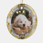 愛する記憶の中で | ペットの写真 追悼用 ホイル リース セラミックオーナメント (左)
