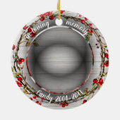 愛する記憶の中で - ペットの写真 追悼 wreath セラミックオーナメント (裏面)