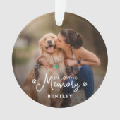 愛する記憶の中で - ペットの犬 2 枚の写真のオーナメント オーナメント (正面)