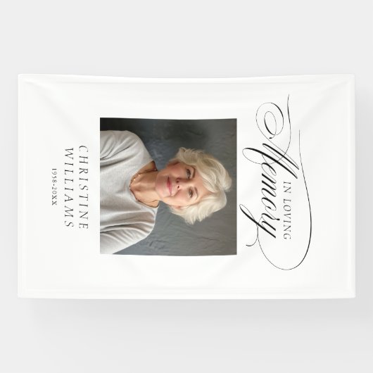 「愛する記憶の中で!」 メモリアル、名前、写真 横断幕 (横)