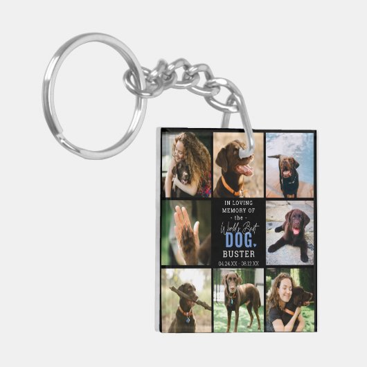 愛する記憶の中で「世界最高の犬」形容写真 キーホルダー (正面左)