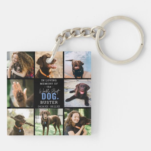 愛する記憶の中で「世界最高の犬」形容写真 キーホルダー (裏面)