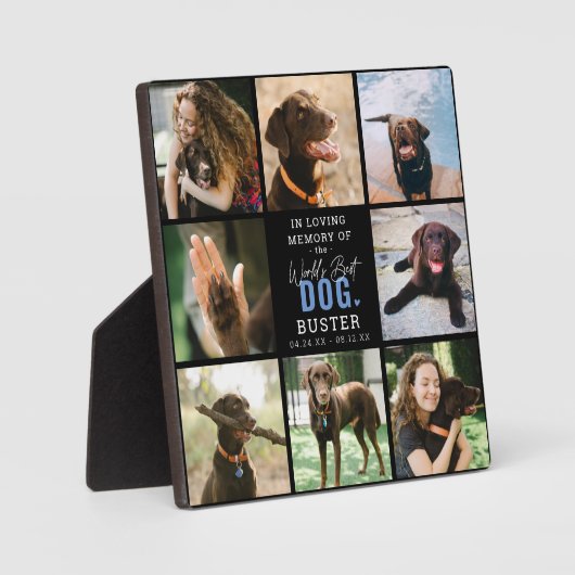 愛する記憶の中で「世界最高の犬」形容写真 フォトプラーク (正面)