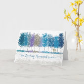 愛する記憶の中で　冬の木々と孤独な鹿 カード (黄色い花)