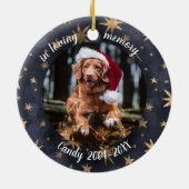 愛する記憶の中で | 犬の写真 ペットの追悼 星 セラミックオーナメント (裏面)