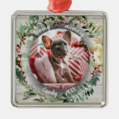 愛する記憶の中で - 犬の写真 ペットの追悼 wreath メタルオーナメント (正面)