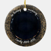 愛する記憶の中で - 犬の写真 ペット追悼 ゴールド仕上げ セラミックオーナメント (裏面)