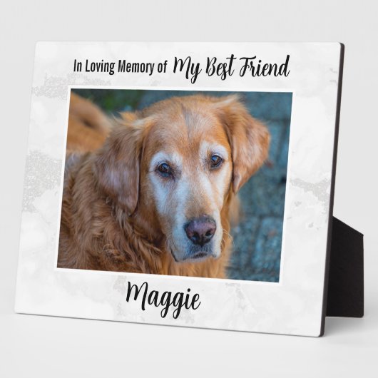 愛する記憶の中で - 犬メモリアル ペットロス 哀悼 フォトプラーク (側面)