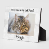 愛する記憶の中で - 猫の追悼 ペットの死への哀悼 フォトプラーク (側面)