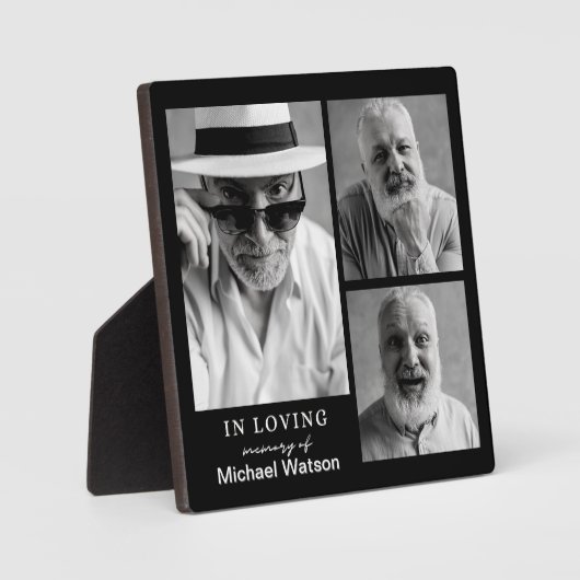 愛する記憶の中で 祖父の葬儀 追悼記念品 フォトプラーク (正面)