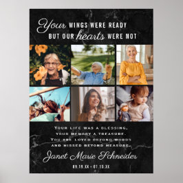 愛する記憶の中で | 6枚の写真コラージュ葬儀 ポスター