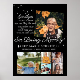愛する記憶の中で | 6枚の写真コラージュ葬儀 ポスター