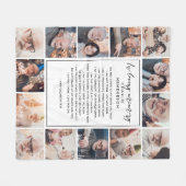 愛する記憶の中で 14枚の写真 名前 & オリジナルの言葉 フリースブランケット (正面(横))
