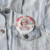 愛する記憶の中のピンクのフローラフォトメモリアル 缶バッジ (インサイチュ)