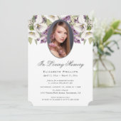 愛する記憶の中のフォトパープル白いカラユリ 招待状 (スタンド正面)