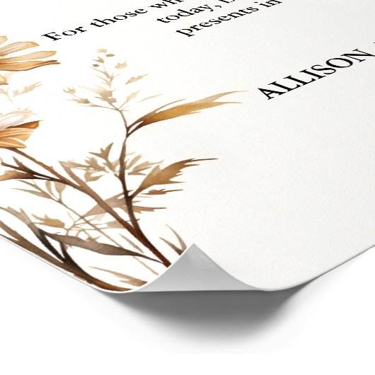 愛する記憶の中のワイルドフラワーの結婚徴候は永遠である ポスター (角)