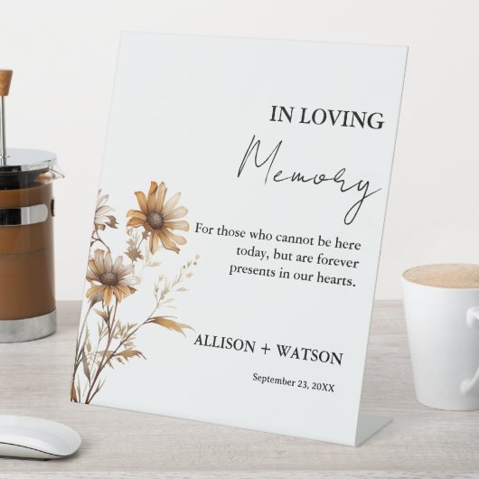 愛する記憶の中のワイルドフラワーの結婚徴候は永遠である 台座サイン (インサイチュ)