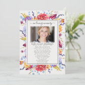 愛する記憶の中の多肉写真の葬儀詩カード 案内状 (スタンド正面)