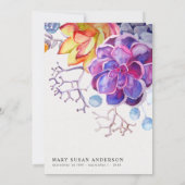 愛する記憶の中の多肉写真の葬儀詩カード 案内状 (裏面)