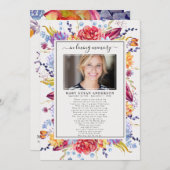 愛する記憶の中の多肉写真の葬儀詩カード 案内状 (正面/裏面)