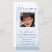 愛する記憶の中の平和なスカイブルーサンキューカード サンキューカード (正面/裏面)