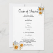 愛する記憶の中の白い水仙の葬儀カード 招待状 (裏面)