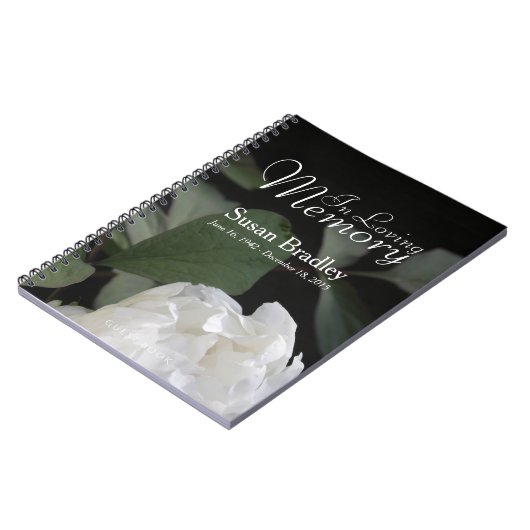 愛する記憶の中の白い牡丹メモリアルGuestBook ノートブック (左側)