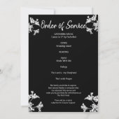 愛する記憶の中の白い野花の葬儀カード 招待状 (裏面)