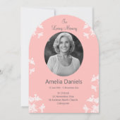 愛する記憶の中の白い野花の葬儀カード 招待状 (正面)