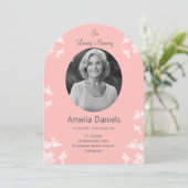 愛する記憶の中の白い野花の葬儀カード 招待状 (スタンド正面)