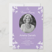 愛する記憶の中の白い野花の葬儀カード 招待状 (正面)