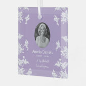 愛する記憶の中の白い野花 ガラスオーナメント (正面左)