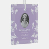 愛する記憶の中の白い野花 ガラスオーナメント (正面右)