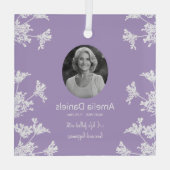 愛する記憶の中の白い野花 ガラスオーナメント (裏面)