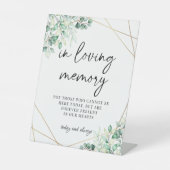 愛する記憶の中の緑のユーカリ結婚プス 台座サイン (正面)