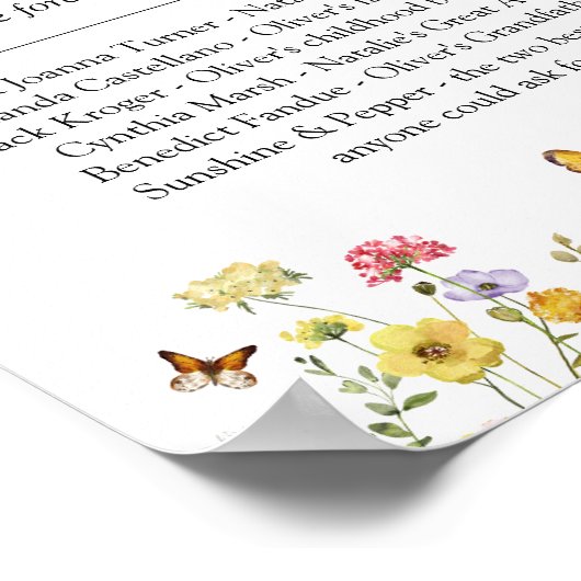 愛する記憶の中の野花メモリアル結婚のサイン ポスター (角)