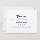 愛する記憶の中の鹿の追悼の追悼碑 サンキューカード (裏面)