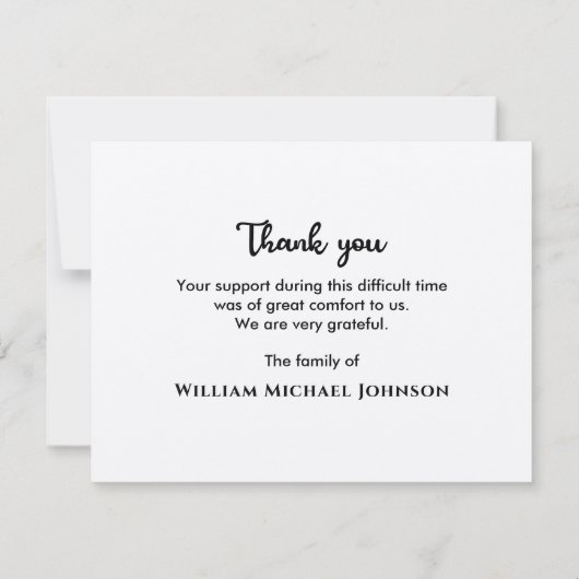 愛する記憶の中の鹿の追悼の追悼碑 サンキューカード (裏面)